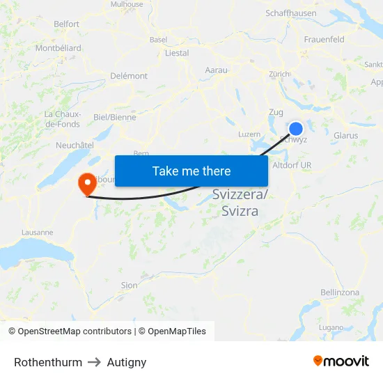 Rothenthurm to Autigny map