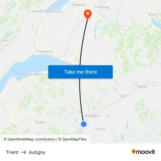 Trient to Autigny map