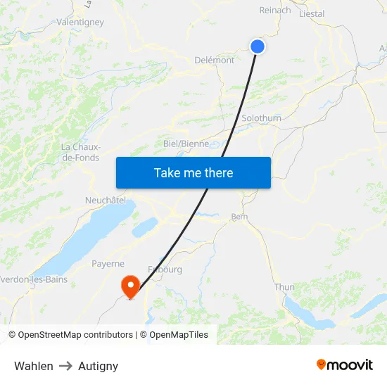 Wahlen to Autigny map