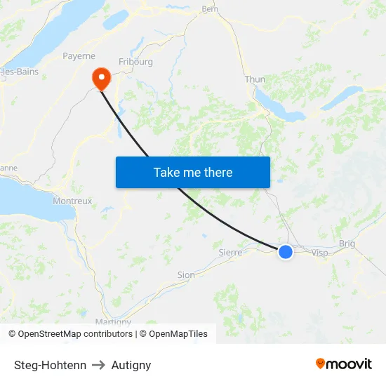 Steg-Hohtenn to Autigny map