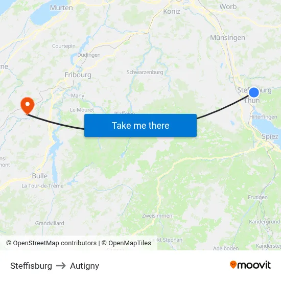 Steffisburg to Autigny map