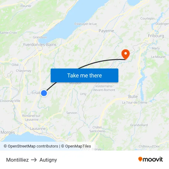Montilliez to Autigny map