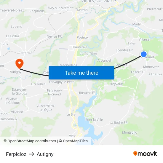 Ferpicloz to Autigny map