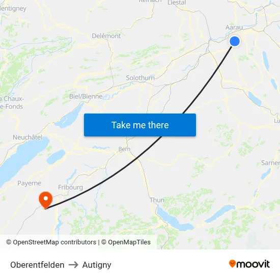 Oberentfelden to Autigny map