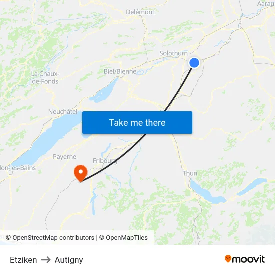 Etziken to Autigny map