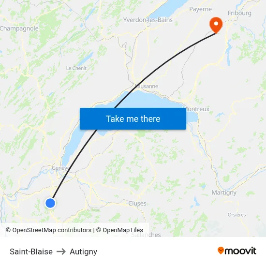 Saint-Blaise to Autigny map