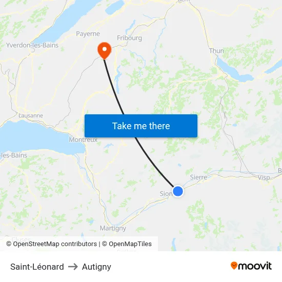 Saint-Léonard to Autigny map