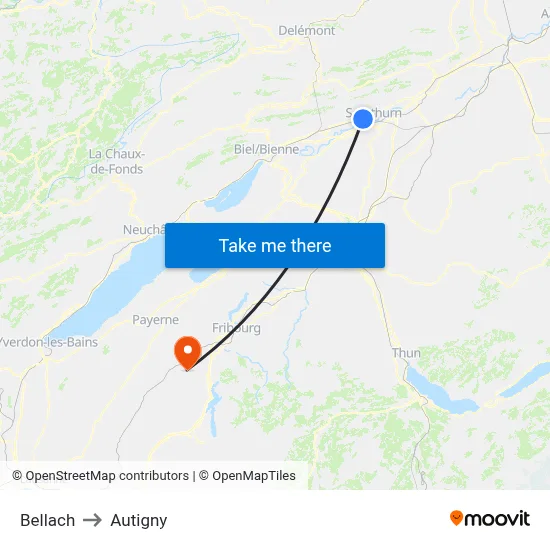 Bellach to Autigny map