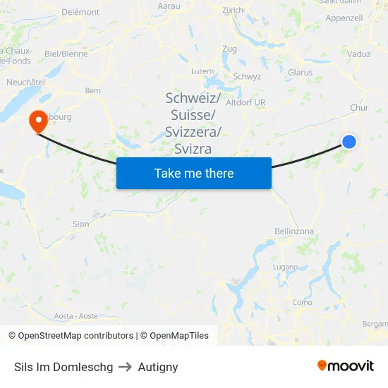 Sils Im Domleschg to Autigny map