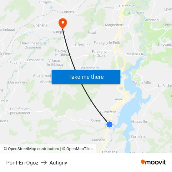 Pont-En-Ogoz to Autigny map