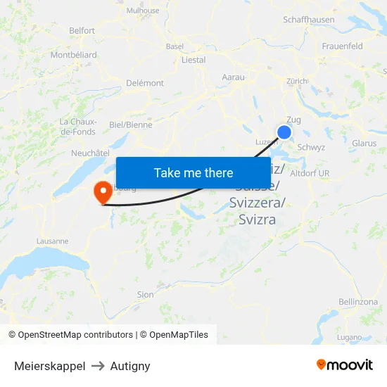 Meierskappel to Autigny map