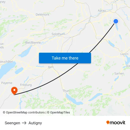 Seengen to Autigny map