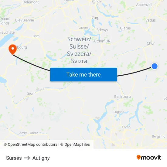 Surses to Autigny map