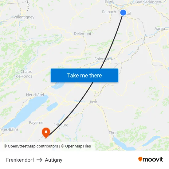 Frenkendorf to Autigny map