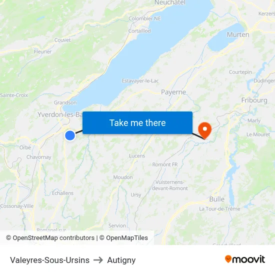 Valeyres-Sous-Ursins to Autigny map