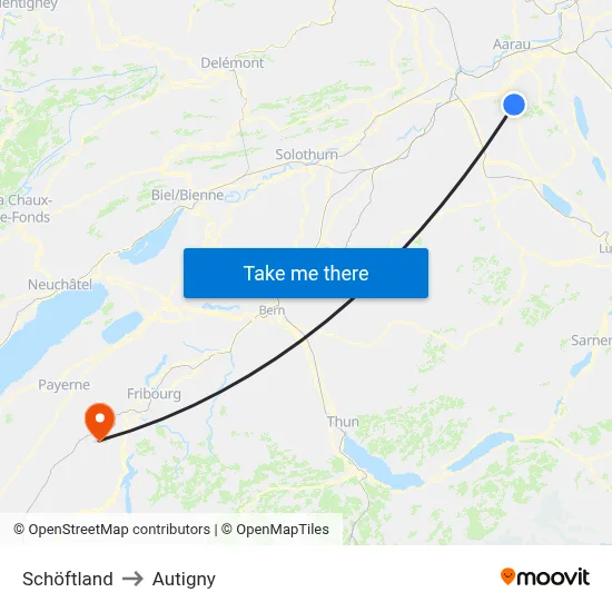 Schöftland to Autigny map