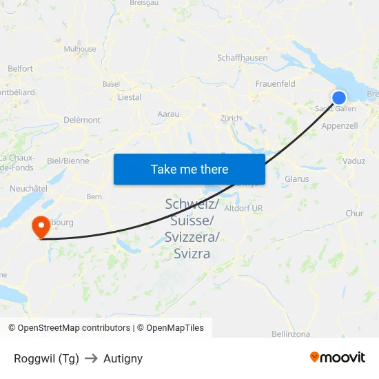 Roggwil (Tg) to Autigny map
