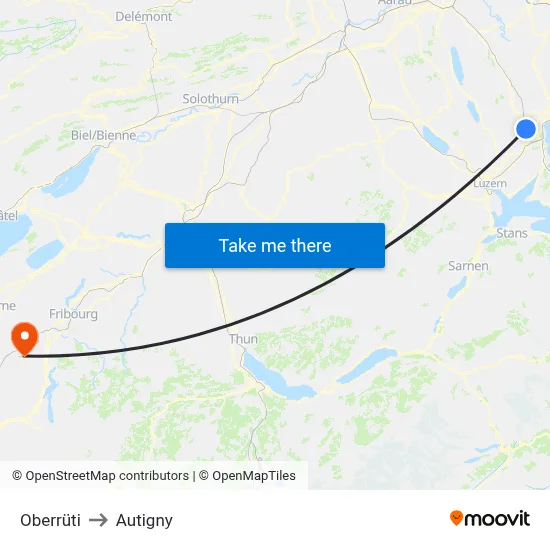 Oberrüti to Autigny map