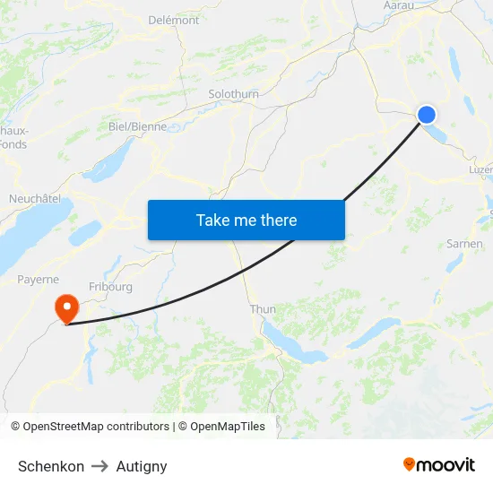 Schenkon to Autigny map