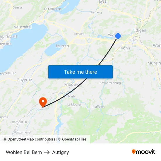 Wohlen Bei Bern to Autigny map