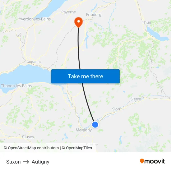 Saxon to Autigny map