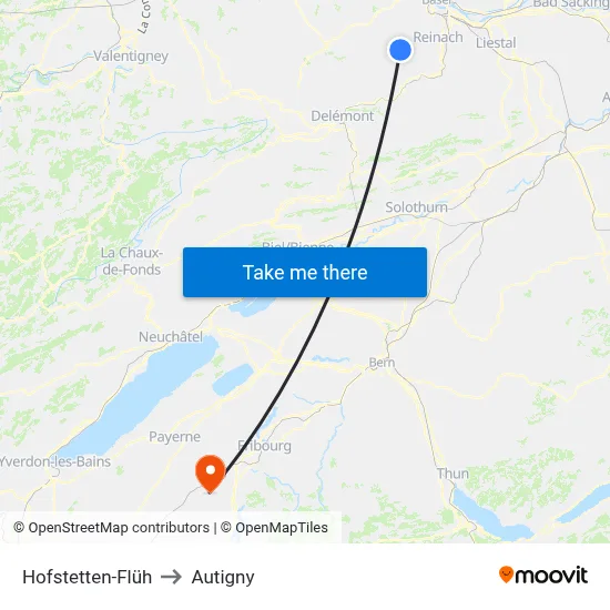 Hofstetten-Flüh to Autigny map