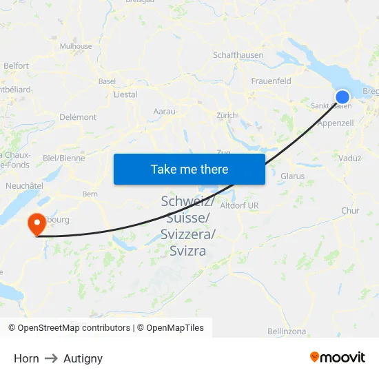 Horn to Autigny map