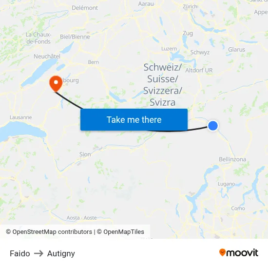 Faido to Autigny map