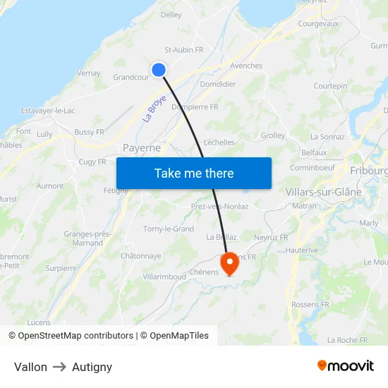 Vallon to Autigny map
