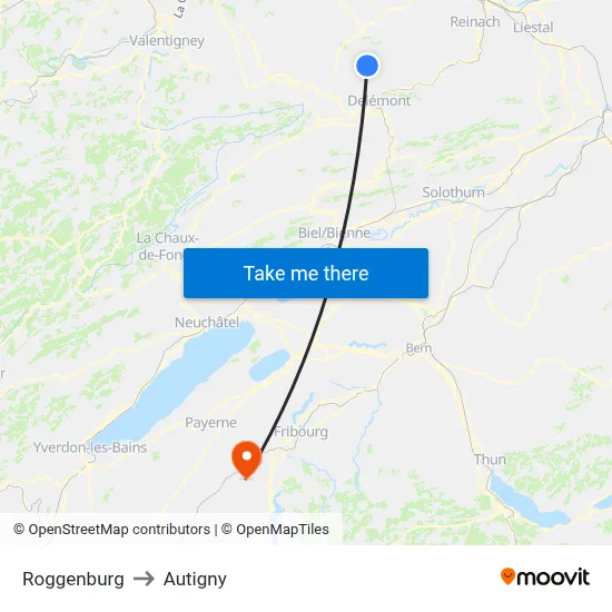 Roggenburg to Autigny map