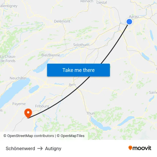 Schönenwerd to Autigny map