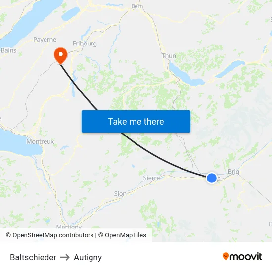 Baltschieder to Autigny map