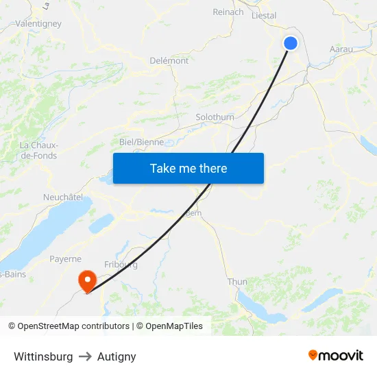 Wittinsburg to Autigny map