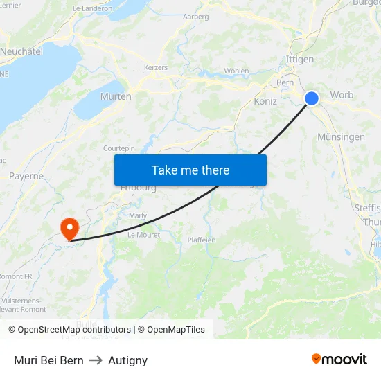 Muri Bei Bern to Autigny map