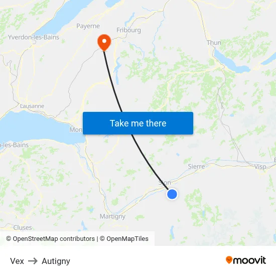 Vex to Autigny map