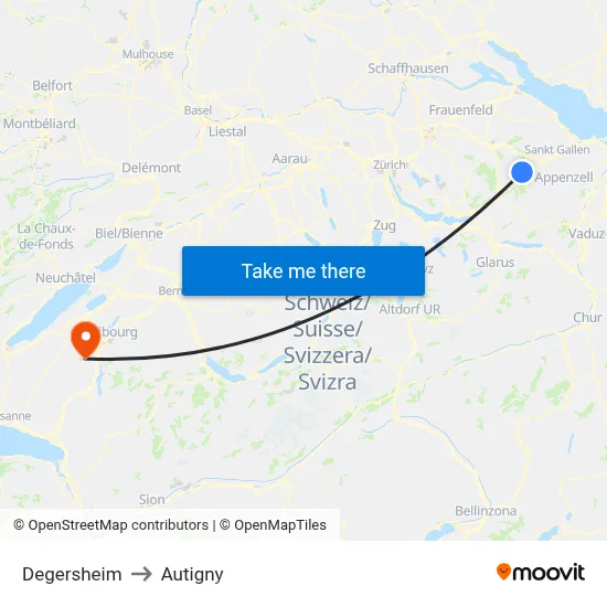 Degersheim to Autigny map