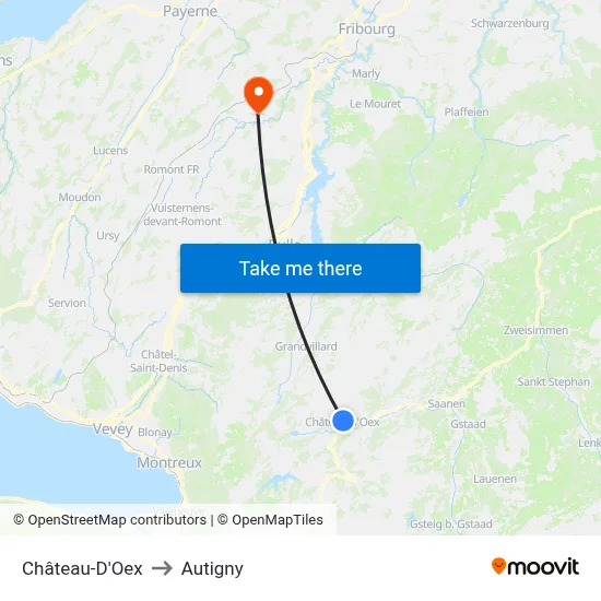 Château-D'Oex to Autigny map