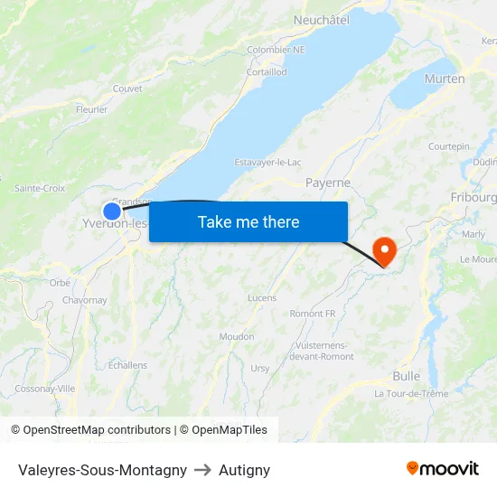 Valeyres-Sous-Montagny to Autigny map