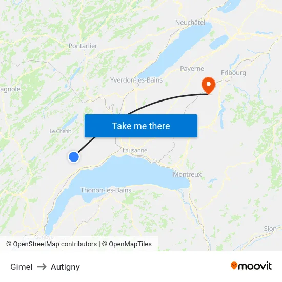 Gimel to Autigny map