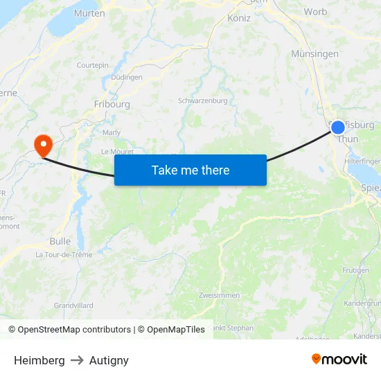 Heimberg to Autigny map