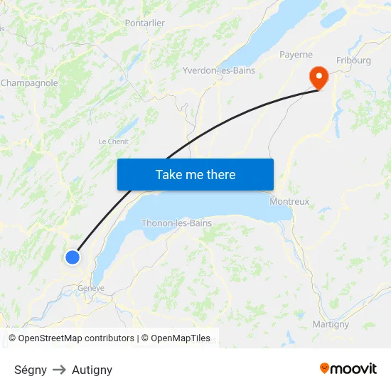 Ségny to Autigny map
