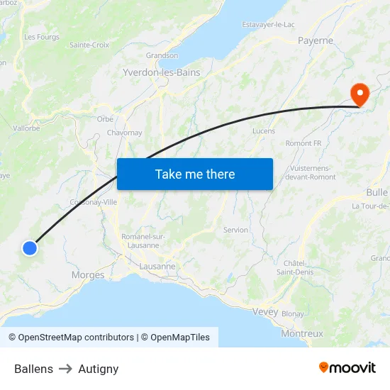 Ballens to Autigny map