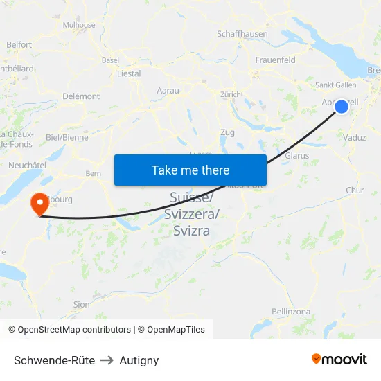 Schwende-Rüte to Autigny map