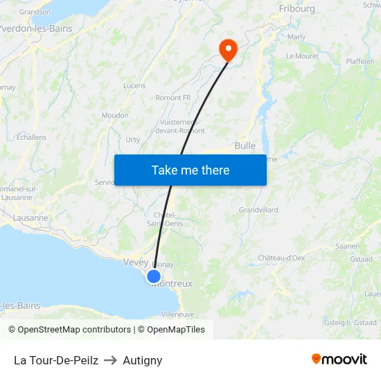 La Tour-De-Peilz to Autigny map