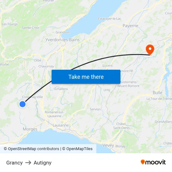 Grancy to Autigny map