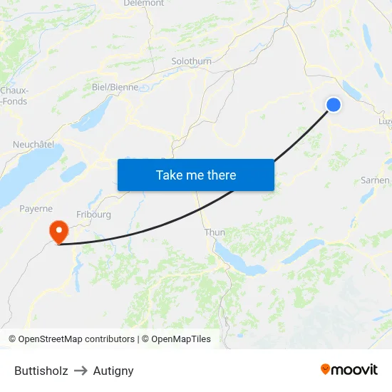 Buttisholz to Autigny map