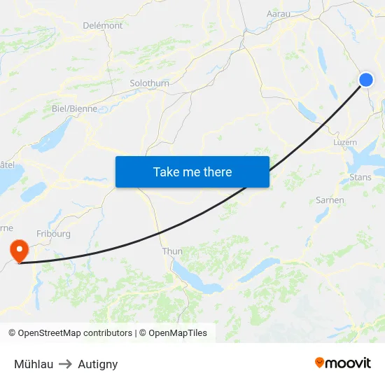 Mühlau to Autigny map