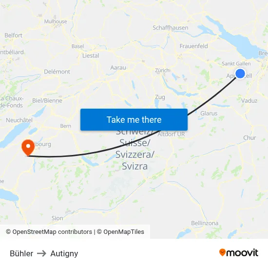 Bühler to Autigny map