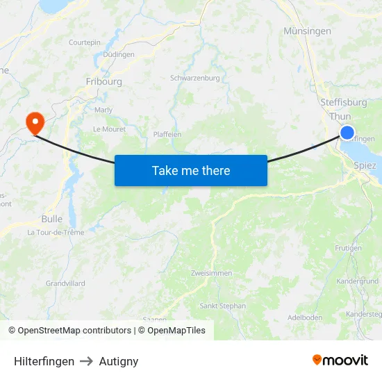 Hilterfingen to Autigny map