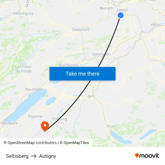 Seltisberg to Autigny map